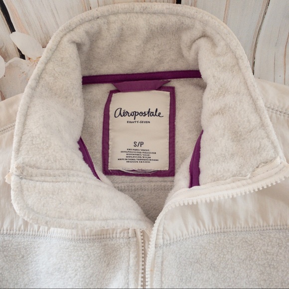 Aeropostale White Fleece S - Picture 4 of 7